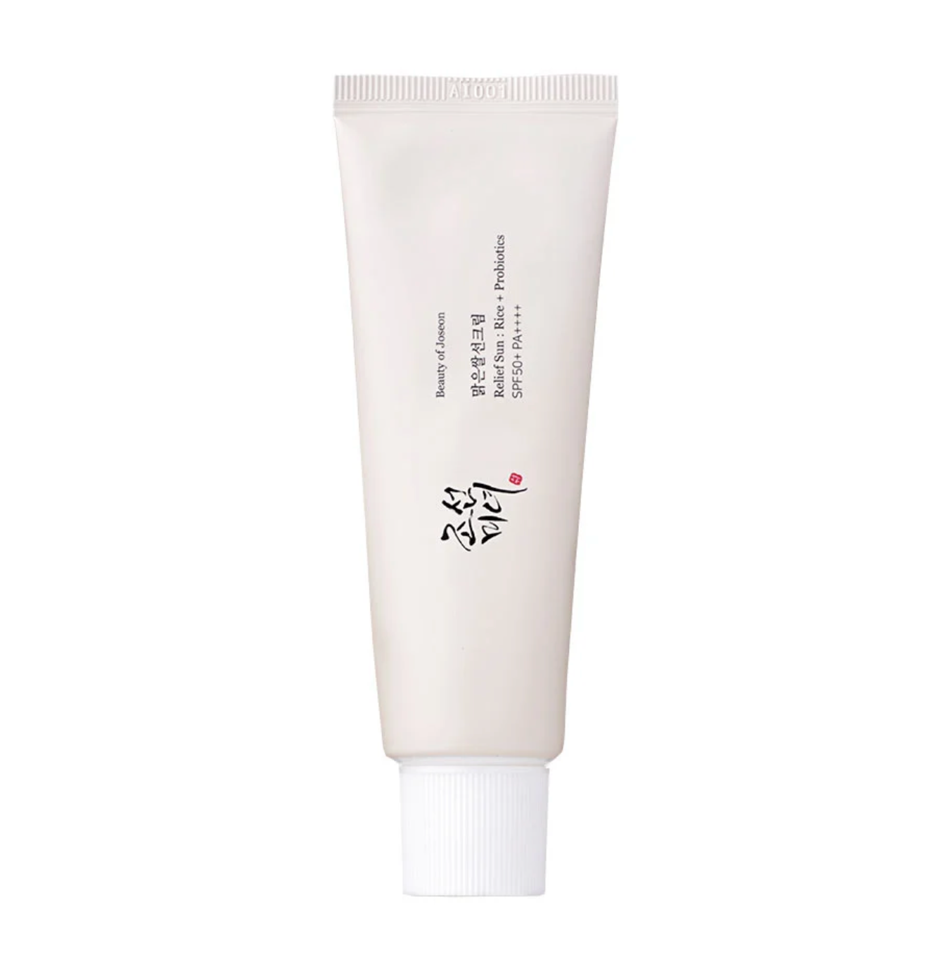 Beauty of Joseon Relief Sun : Rice + Probiotics. kalmerende en ontstekingsremmende eigenschappen. Met Rijst Extracten en Niacinamide voor een heldere teint.