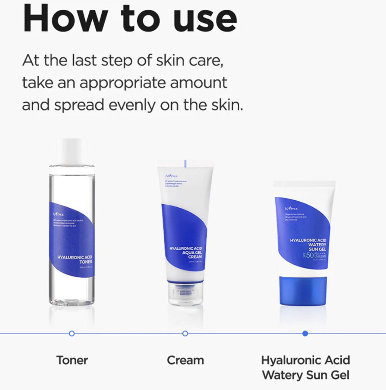 Isntree Hyaluronic Acid Watery Sun Gel SPF50+ PA++++ is een zonnebrand met chemische filters die de huid niet alleen beschermt tegen zowel UVA- en UVB stralen