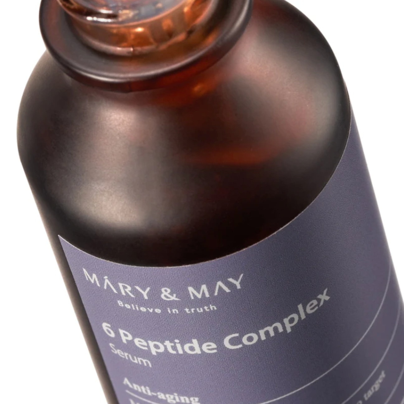 MARY & MAY 6 Peptide complex Serum is een gezichtsserum boordevol zes soorten peptiden om de regeneratie van de huid te stimuleren en rimpels te verminderen, dit serum herstelt de stevigheid en hydratatie.