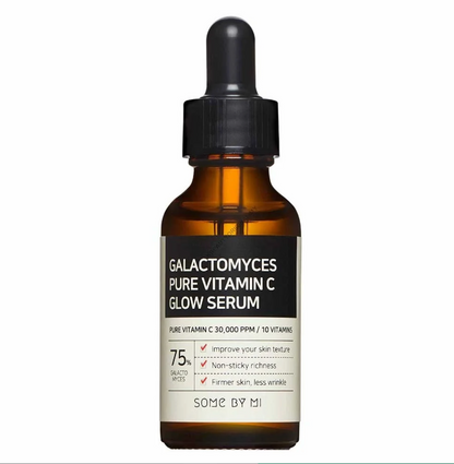 Some By Mi Galactomyces Pure Vitamin C Glow Serum bevat 75% van Galactomyces en 30.000ppm Pure Vitamin C voor een intensieve verhelderende verzorging