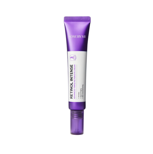 Some By Mi Retinol Intense Advanced Triple Action Eye Cream bevat maar liefst zeven ingrediënten die anti-aging werken, zoals Retinol, Glycine Soja (Soybean) Seed Extract en Niacinamide. Fijne lijntjes worden verzacht en donkere kringen