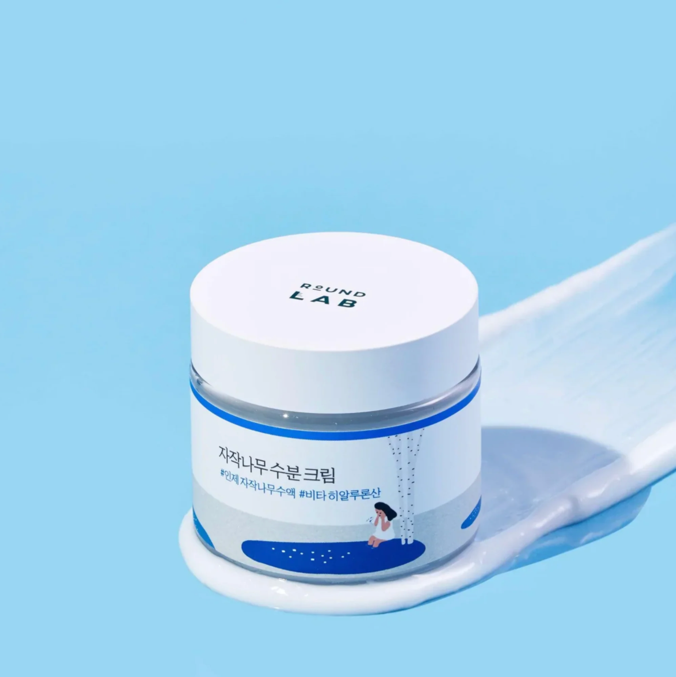  Round Lab Birch Juice Moisturizing Cream beschermt de huid tegen transepidermaal waterverlies, waardoor de huid zacht en soepel 
