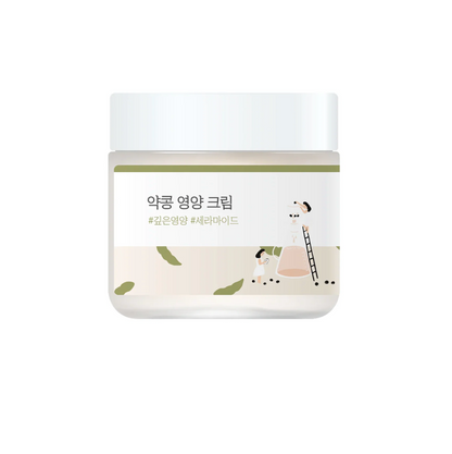 Round Lab Soybean Nourishing Cream is een kalmerende en hydraterende crème. Het bevat Adenosine waarvan bekend is dat het een sterk rimpelverminderend effect heeft