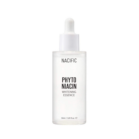 Phyto Niacin Whitening Essence van NACIFIC.  De essence biedt een huidverhelderend effect om pigmentvlekken en onzuiverheden (en de littekens hiervan) te verlichten