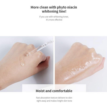 Phyto Niacin Whitening Essence van NACIFIC.  De essence biedt een huidverhelderend effect om pigmentvlekken en onzuiverheden (en de littekens hiervan) te verlichten
