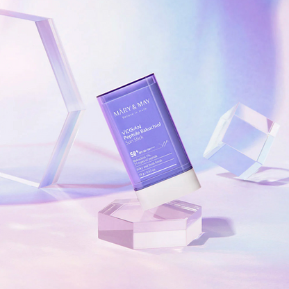 Mary & May Vegan Peptide Bakuchiol Sun Stick SPF 50+ PA+++ bevat Bakuchiol Extract om de huid te herstellen, 25 soorten Peptiden om de collageensynthese